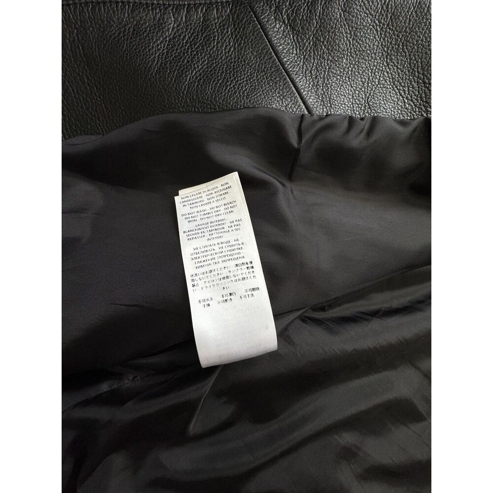 Alexander McQueen Leather Biker Jacket Men’s IT46 Asymmetrical Wool Sleeve - Picture 11 of 14